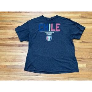 Copa America Centenario T-Shirt Men's 2XL Gray USA 2016 Chile Champions Cotton